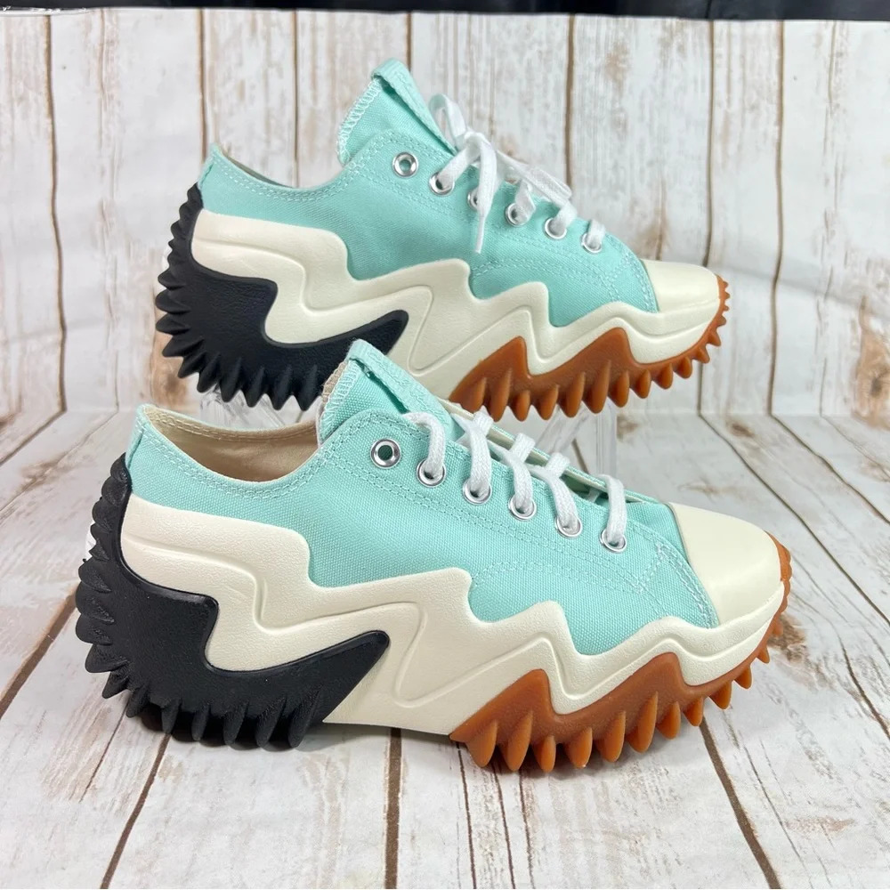 New Converse Run Star Motion Low Platform Water Droplets Green Sneakers - Picture 3 of 12